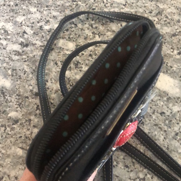 CHALA♥️CROSSBODY CAT APPLIQUÉ Leather 7.5”x5” EUC - Picture 9 of 12